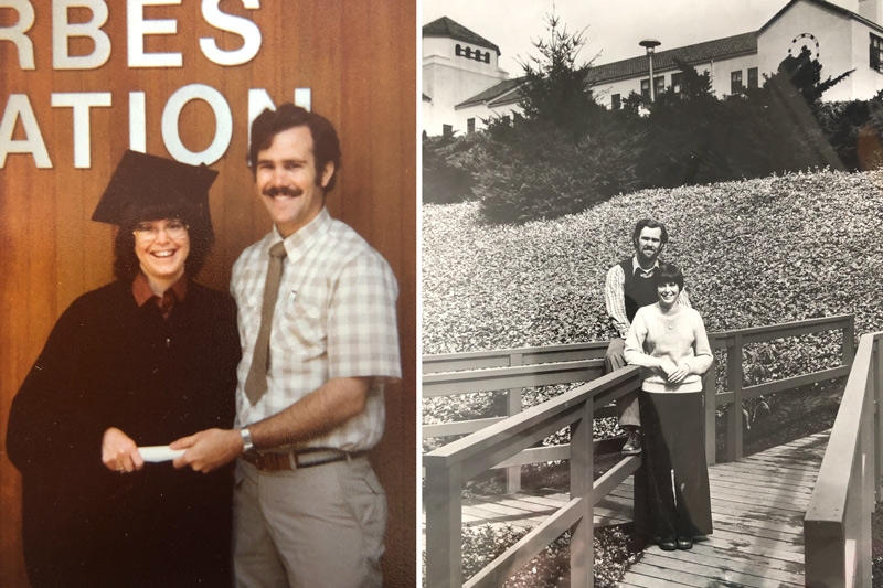 two photos of Leah B. Thibault's parents